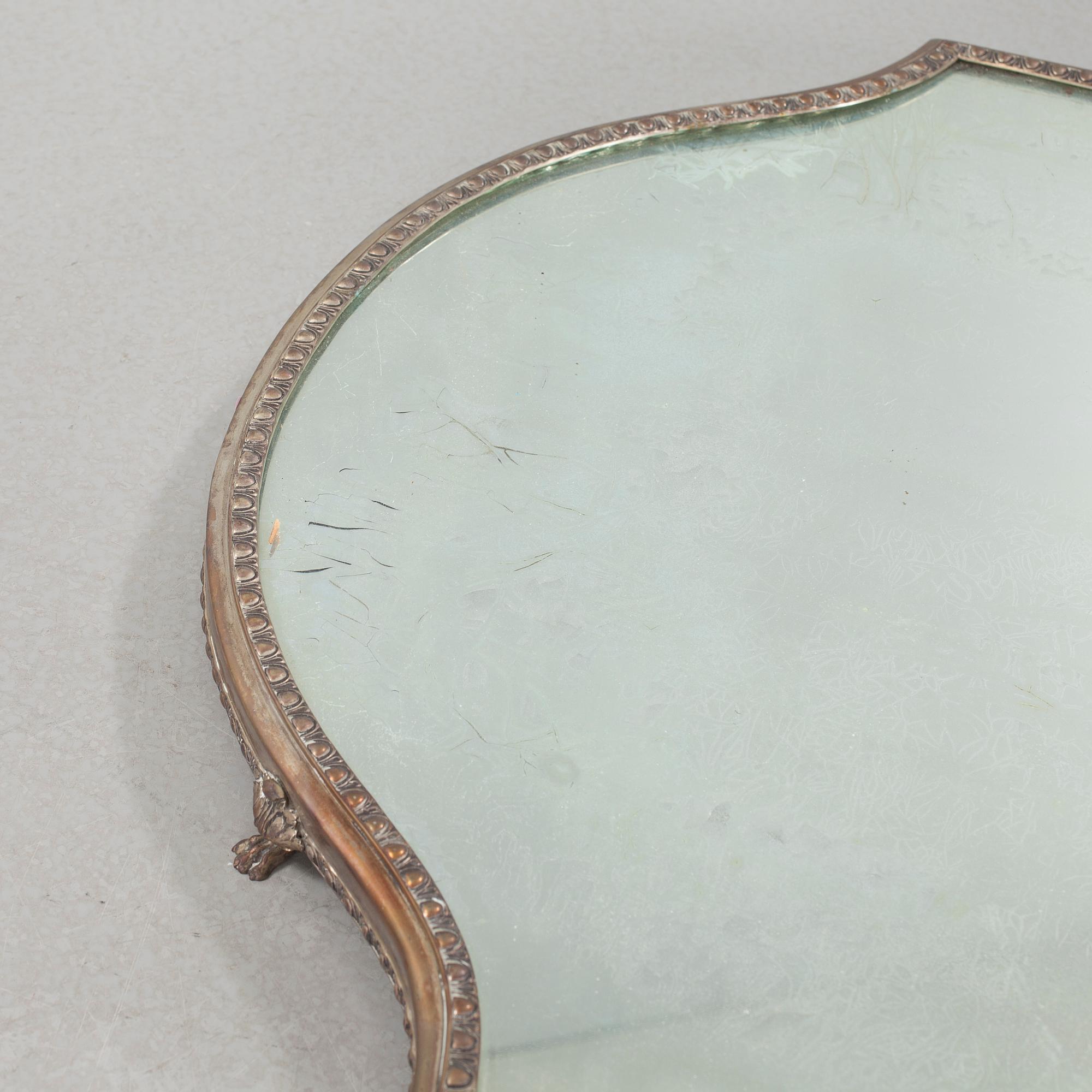 An 800 silver table mirror from Austria, first half of the 20th century.