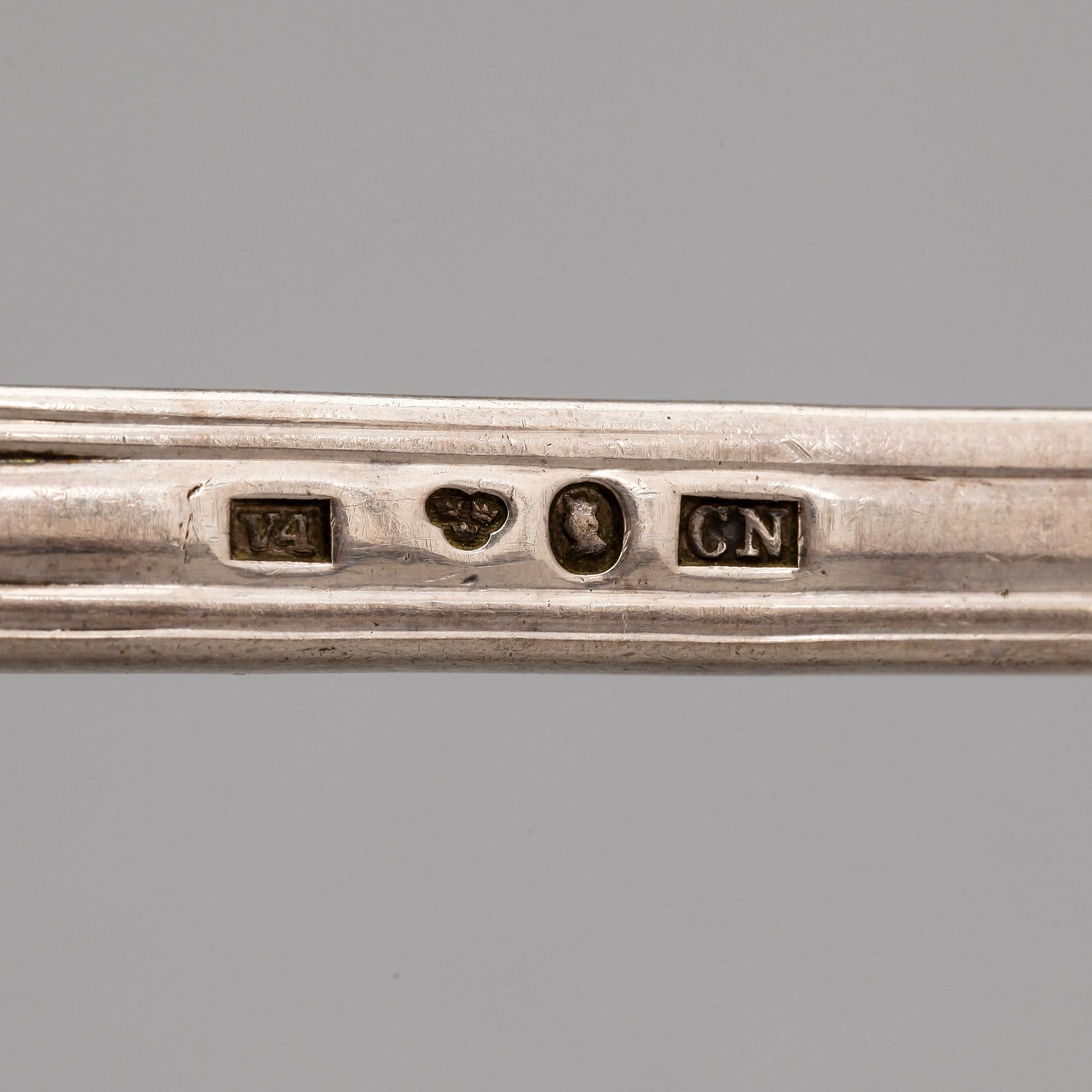SOPPSLEV, silver, "Engelsk snäck", Carl Nyström, Stockholm 1851. Vikt ca 166 gram.