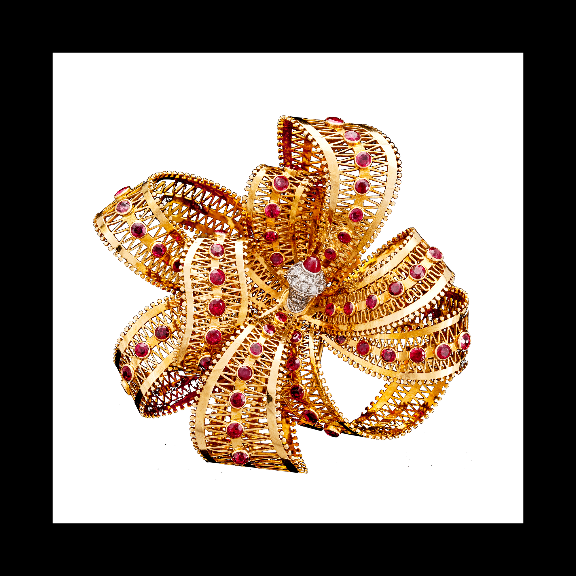 A Van Cleef & Arpels ruby and diamond brooch, Paris 1950's.