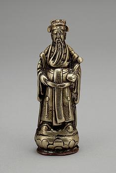 FIGURIN, silverlegering, Qing dynastin, (1644-1912), Kina.