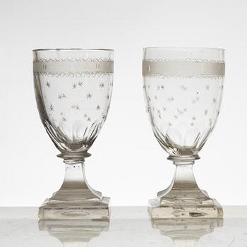 Vinglas, 2 par, omkring år 1800. Sengustavianska.