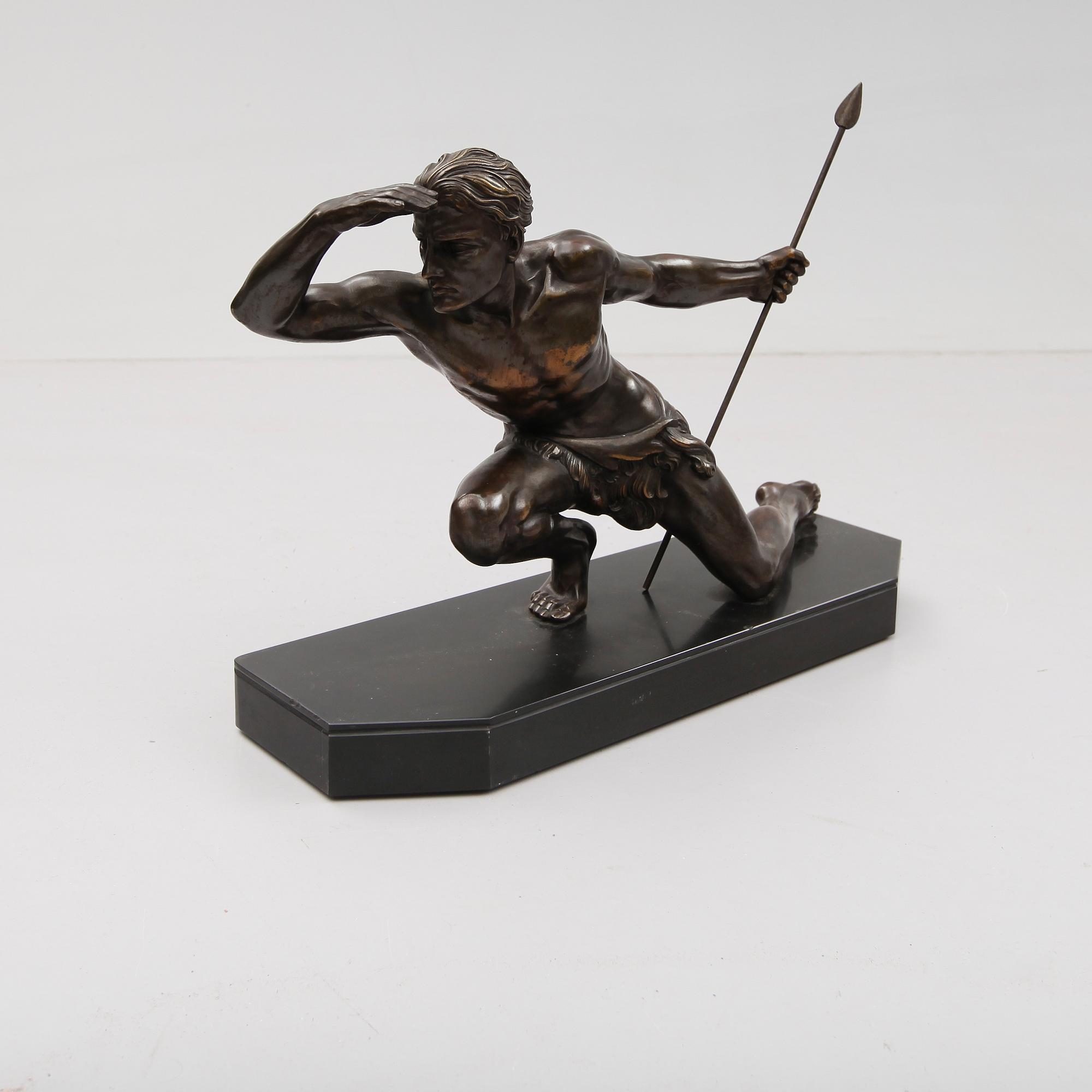SKULPTUR, brons, art déco, signerad J de Roncourt, 1900-talets första hälft.
