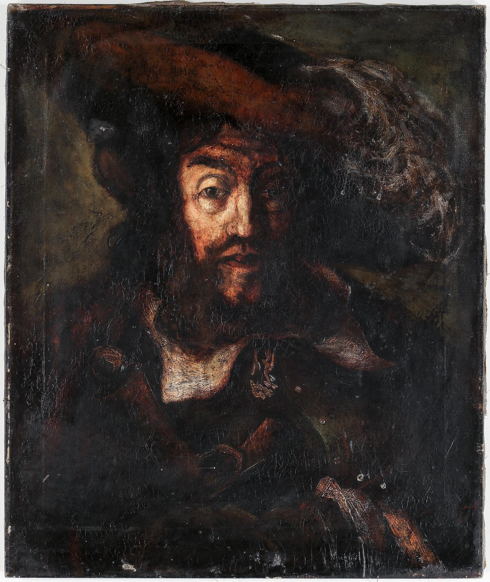 OKÄND KONSTNÄR, olja på duk, kopia efter Rembrandt.