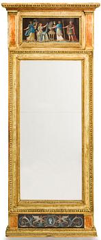 13. A Gustavian mirror, late 18th Century.