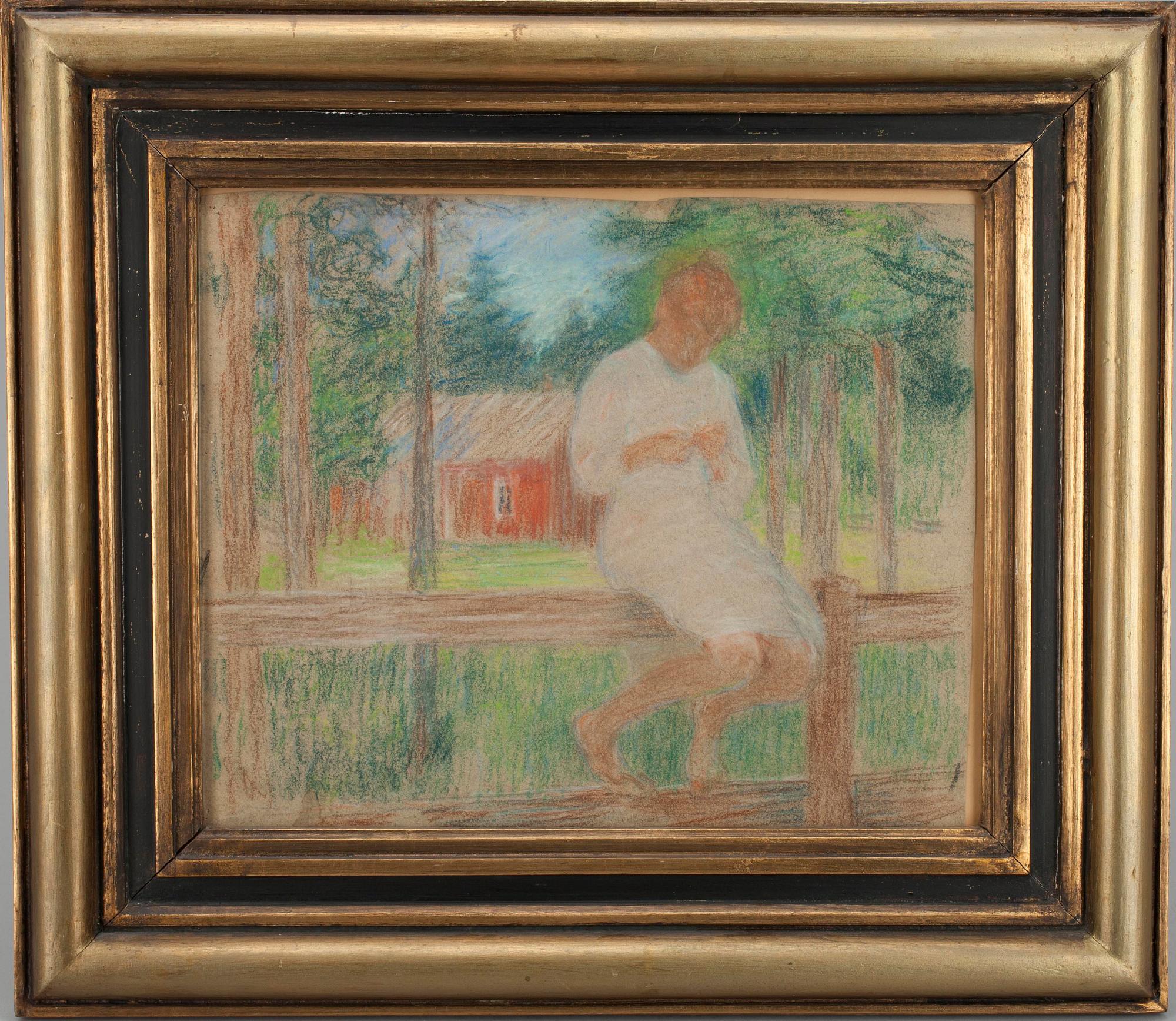 MARIA WIIK, pastell på pannå, ej sign.