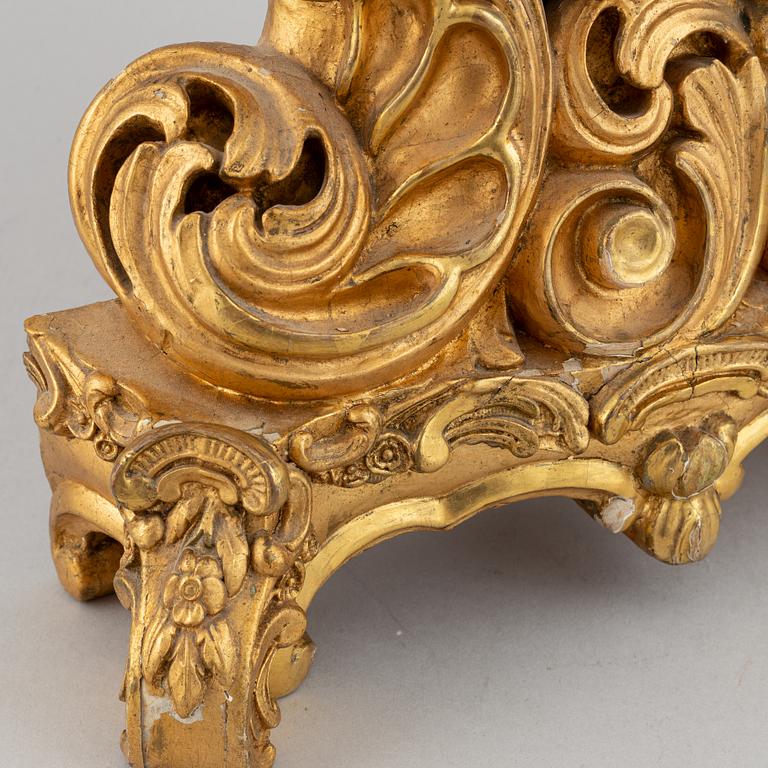 A rococo style table clock, 19th Century.