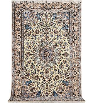 A part silk Nain rug, 9LA, c. 204 x 125 cm.