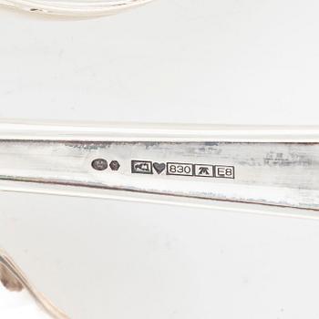 Besticksuppsättning i schatull, 96 delar, silver, Finland. Modell Viktoria. 1900-talets andra hälft.