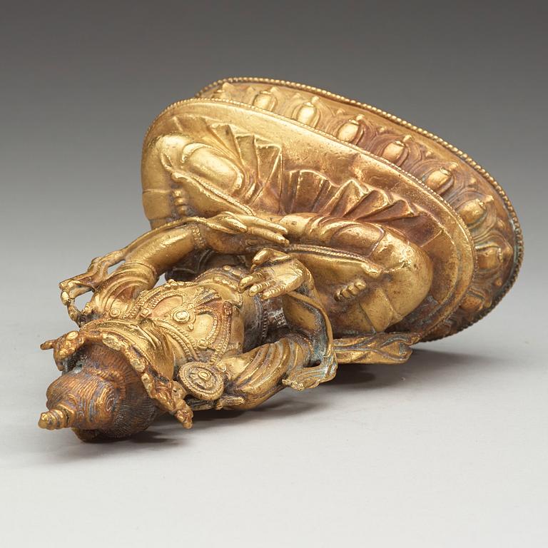 BODHISATTVA, förgylld kopparlegering. Tibet, omkring år 1900.