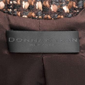 DONNA KAREN, a wool blend tweed jacket, size 48.