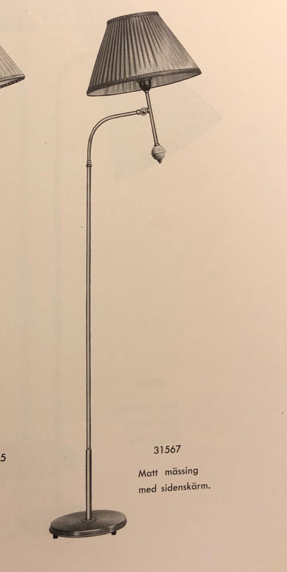 Bertil Brisborg, a floor lamp model "31567", Nordiska Kompaniet, 1940s-50s.