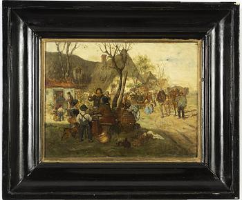 Adolf Hölzel, oil on panel, signed and dated München 1881.