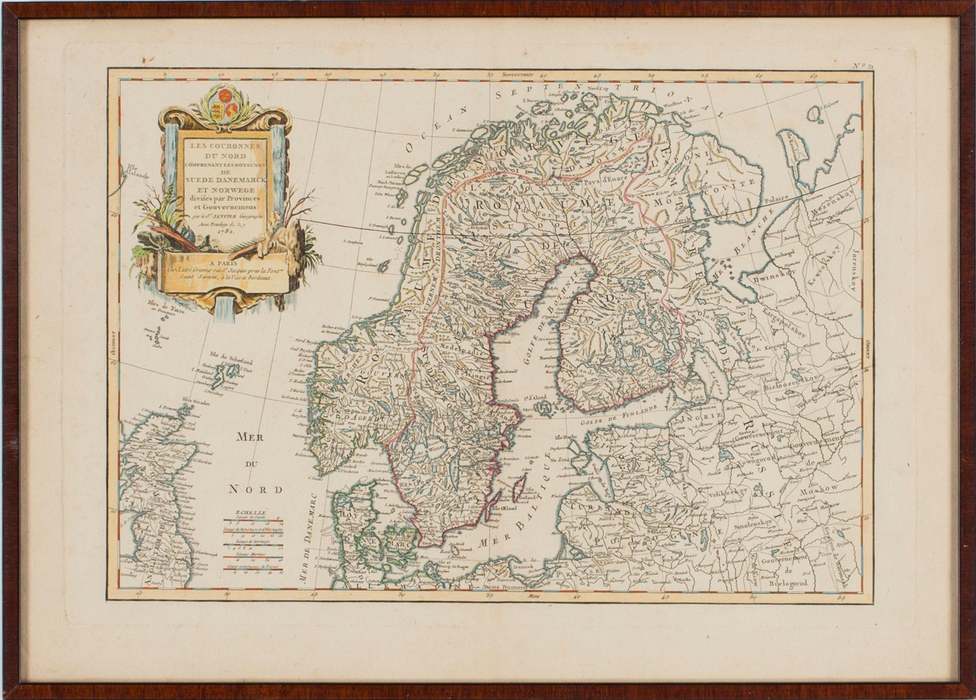 KOPPARSTICK, karta, kolorerad, S Janvier 1762.