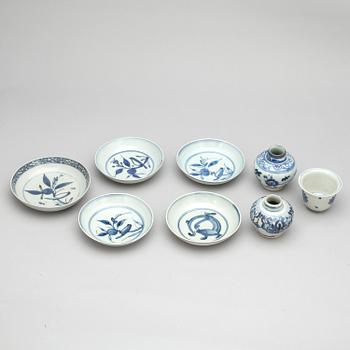 PARTI KINAPORSLIN, 8 delar, bla Ming, Kina.