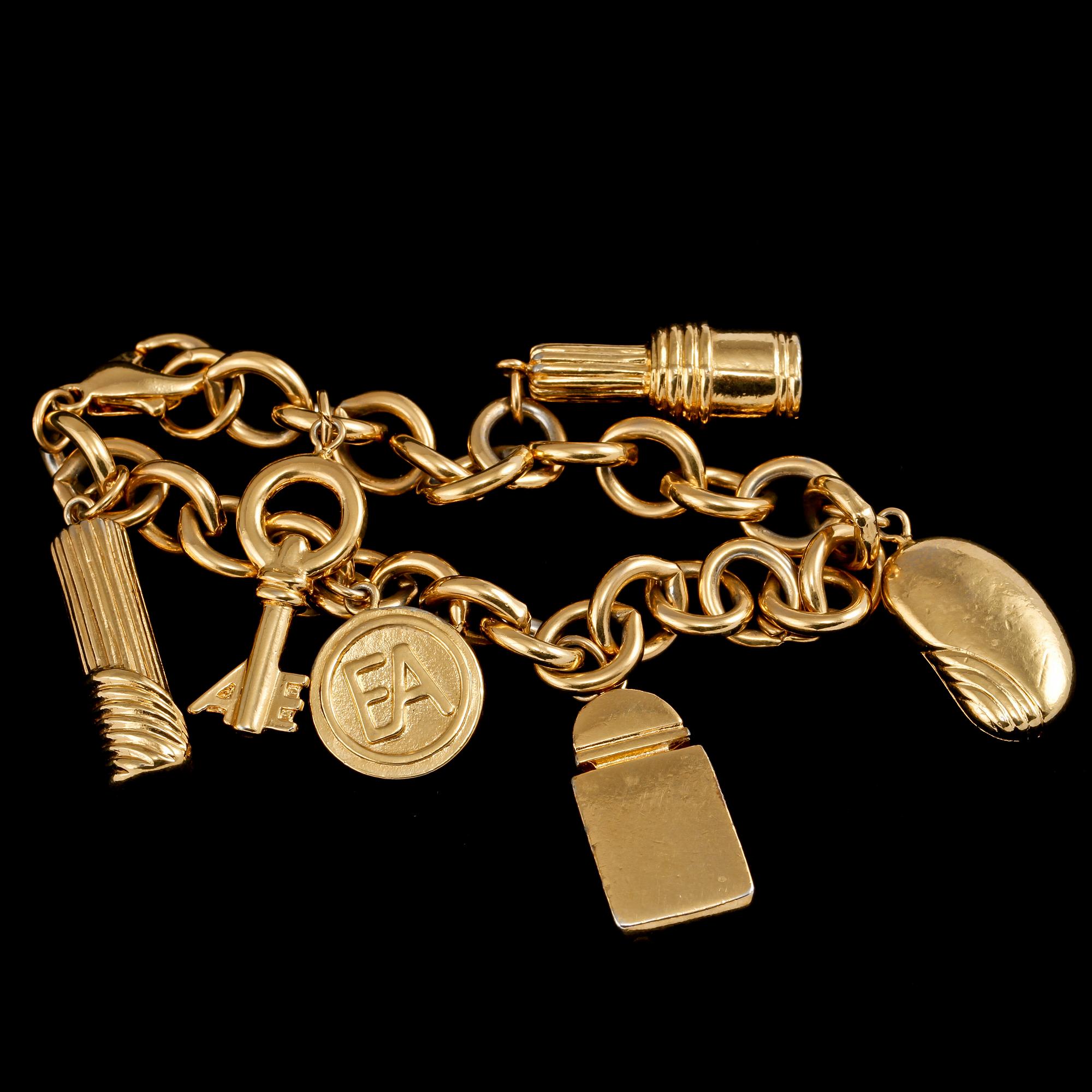 BERLOCKARMBAND, gulmetall, Elizabeth Arden, sekelskifte 1900/2000-tal.