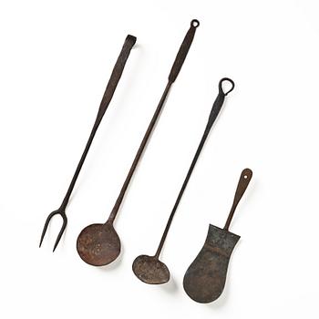 A set of four kitchen utensils, 18th/19th century.