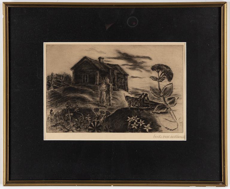 BERTIL BULL HEDLUND, etchings, 10, signed.