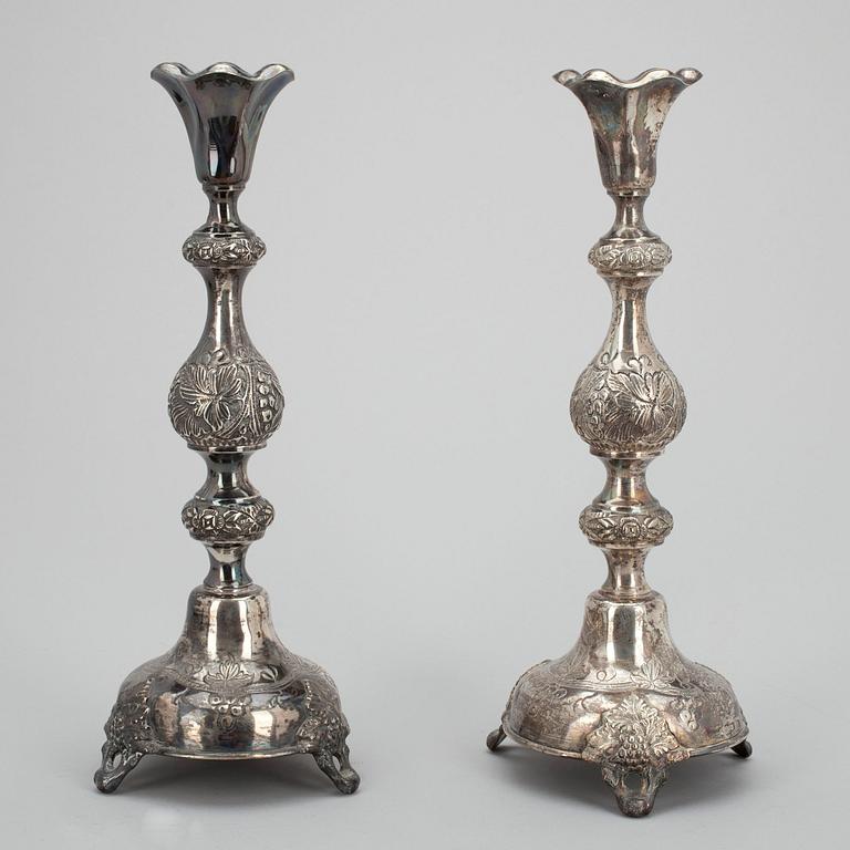 LJUSSTAKAR, silver, Szekman, Polen 1895. Vikt 492,5 g.