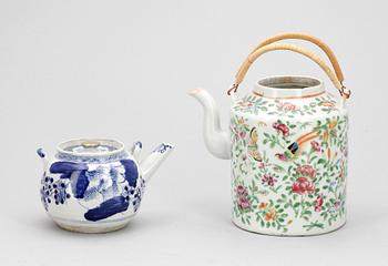 KANNOR, 2 st, porslin, Japan 1800/1900-tal, Kina, 1800-tal.