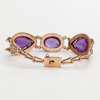 Bracelet, approx. 12K gold and synthetic sapphires.