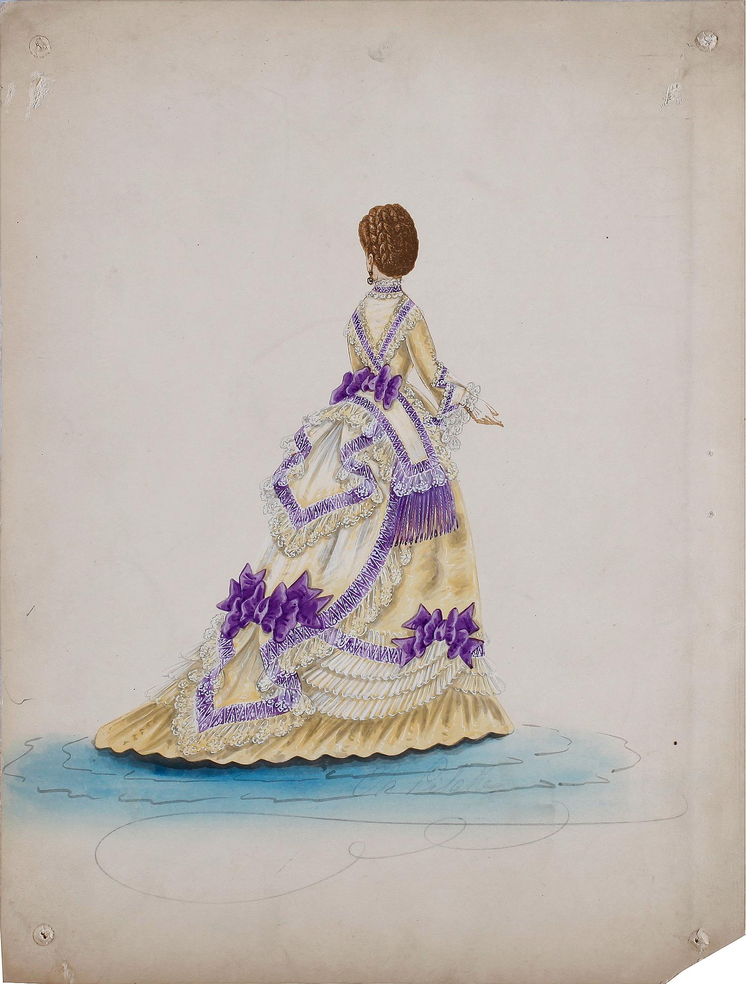 MODEPLANSCHER, 14 st, bla Ernest Leduc, 21 rue des Acacias, Montmartre, Paris 1800-talets andra hälft.