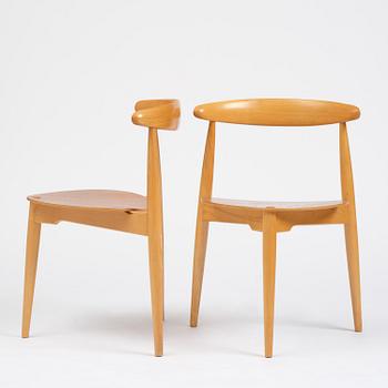 Hans J. Wegner, matgrupp, sju delar, "Hjerte-set", Fritz Hansen, Danmark, 1965.