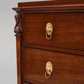 A late Gustavian mahogany and ormolu-mounted writing commode attributed to J.F. Wejssenburg (master 1795-1837).