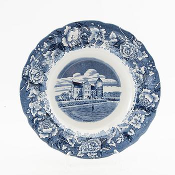 Servisdelar 9 st "Skånska slott" Rörstrand 1900-talets första hälft flintgods.