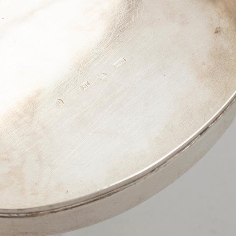 Three Swedish silver snuff boxes, 19th century.