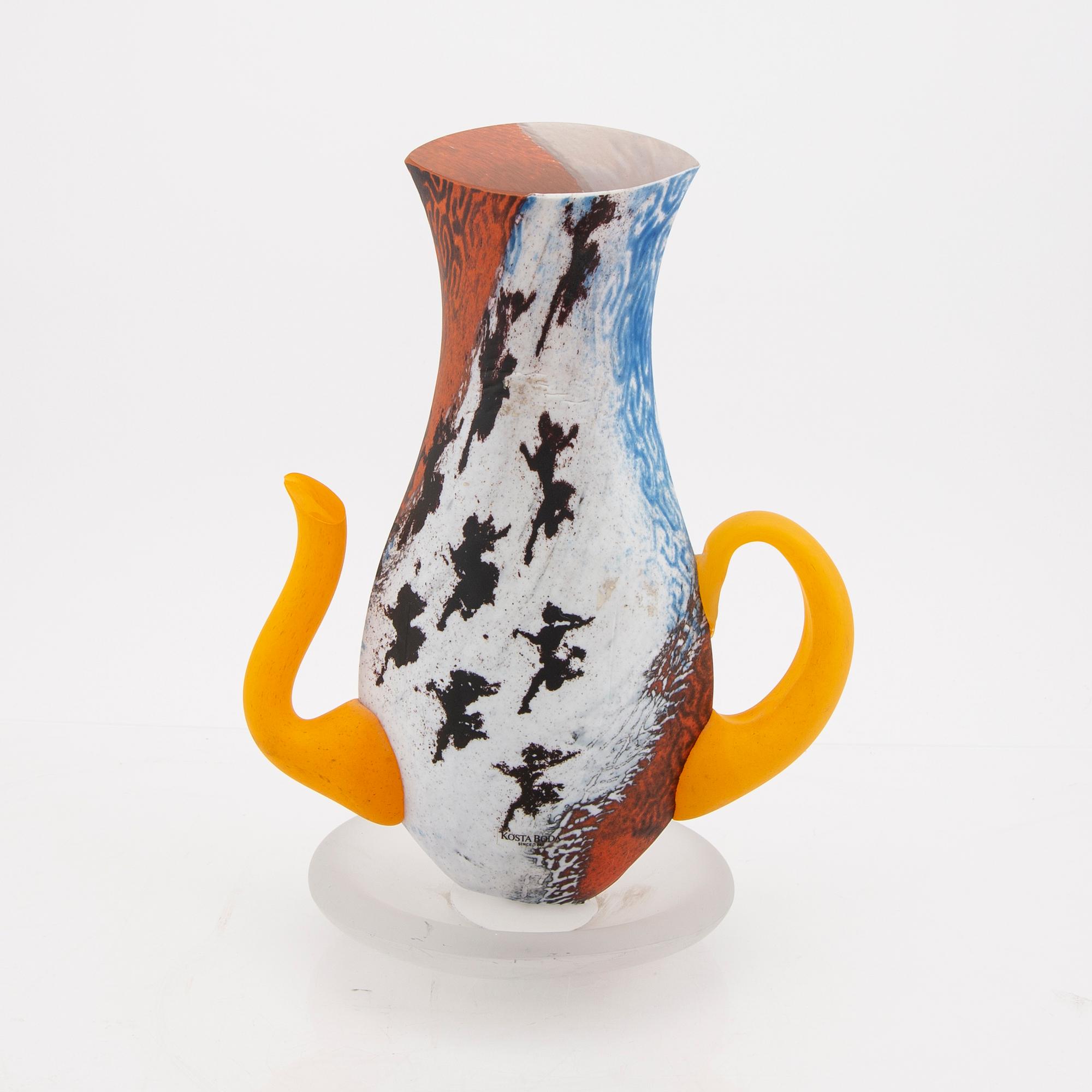 Kjell Engman, a signed glass sculpture Kosta Boda.
