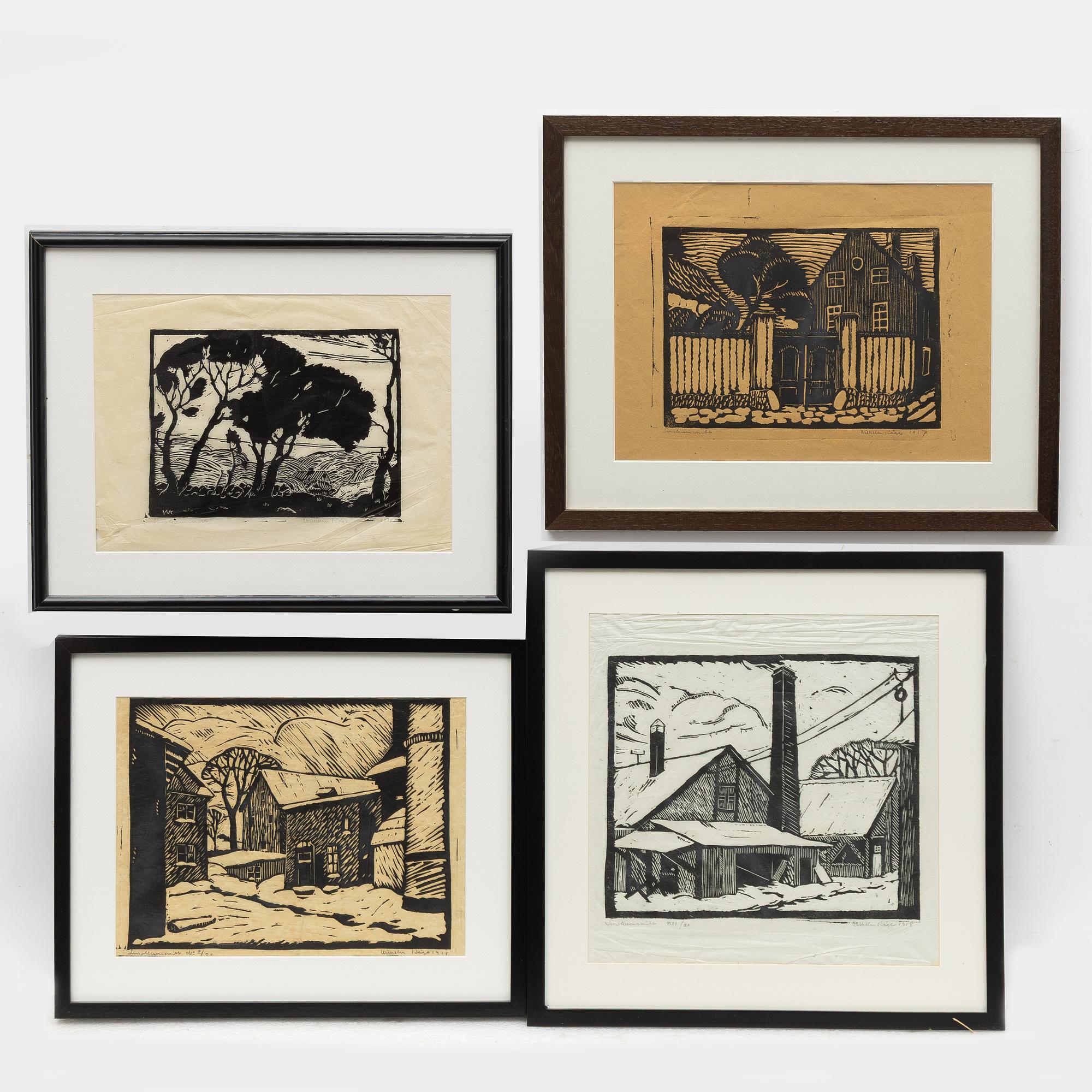Wilhelm Kåge, Four linoleum cuts.