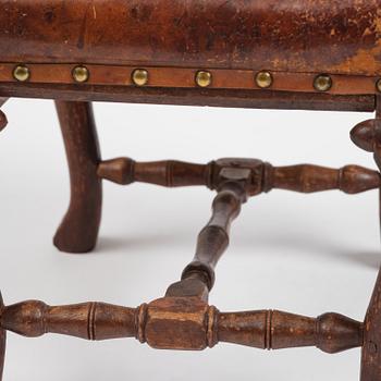 A Swedish late baroque stool, mid 18th century.