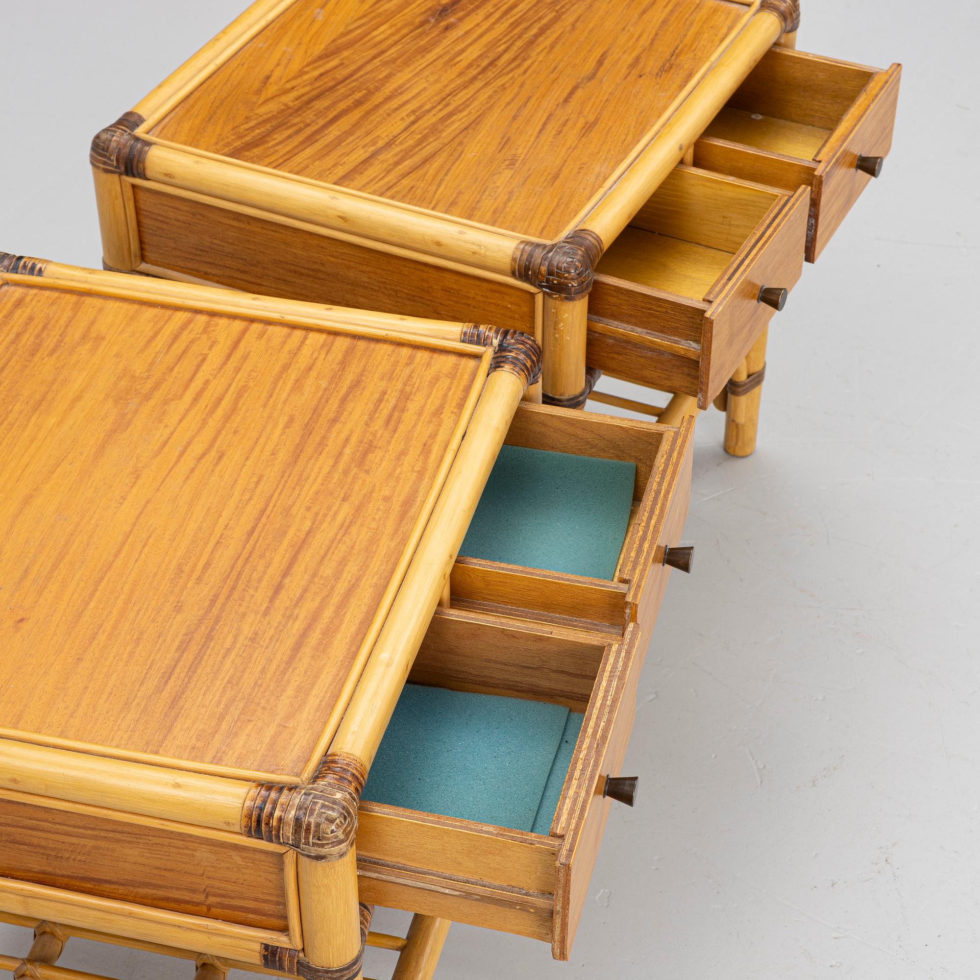Kenneth Bergenblad, Bedside tables, a pair, “Manilla”, Dux.