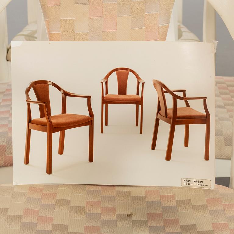 A SET OF SIX ARMCHAIRS "HÄGERN" BY OLOF PIRA.