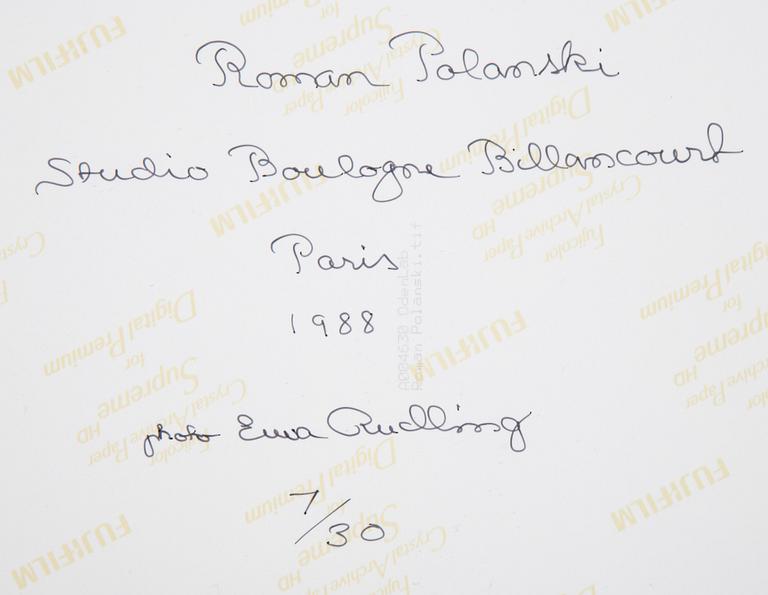 Ewa Rudling, photograph of Roman Polanski, signed.