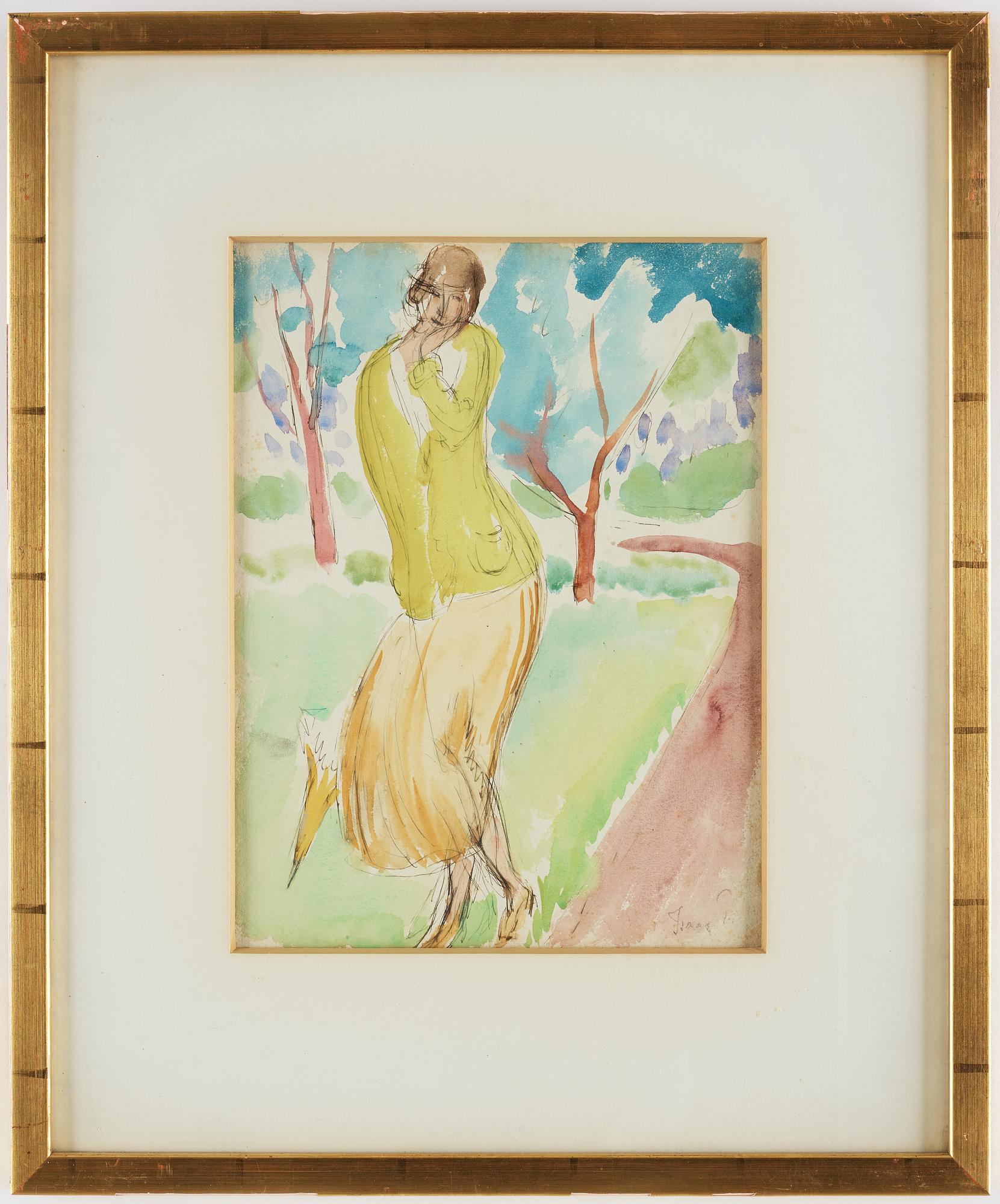 ISAAC GRÜNEWALD, watercolor, signed.