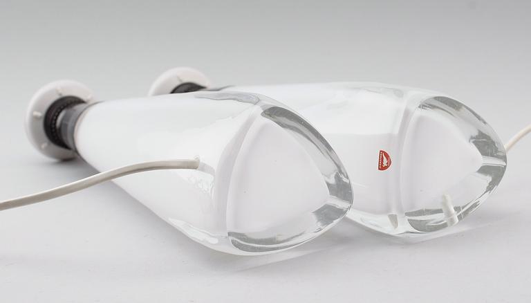 BORDSLAMPOR, 1 par, glas, Carl Fagerlund, Orrefors, 1900-talets andra hälft.