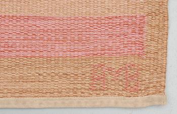 RUG. Flat weave (rölakan). 203 x 136,5 cm. Signed AMB. Sweden around 1960.