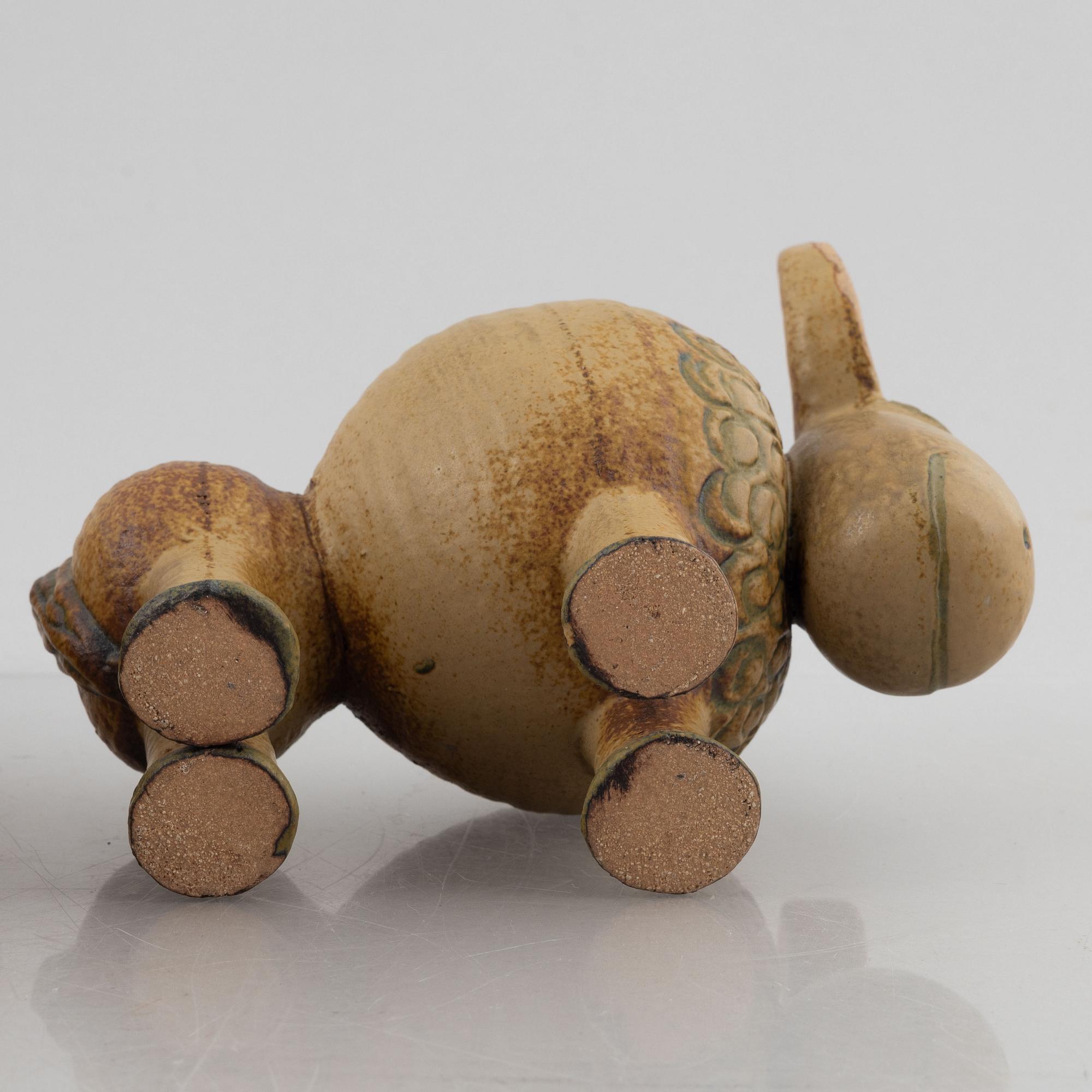 Lisa Larson, two stoneware figurines, 'Buffel' and 'Kamel' from the 'Jura' series, Gustavsberg.