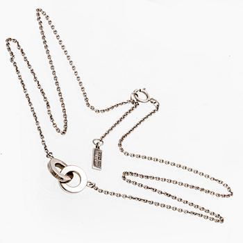 Efva Attling, necklace 18K whitegold brilliant-cut diamonds 0,06 ct TW SI, "you and Me",