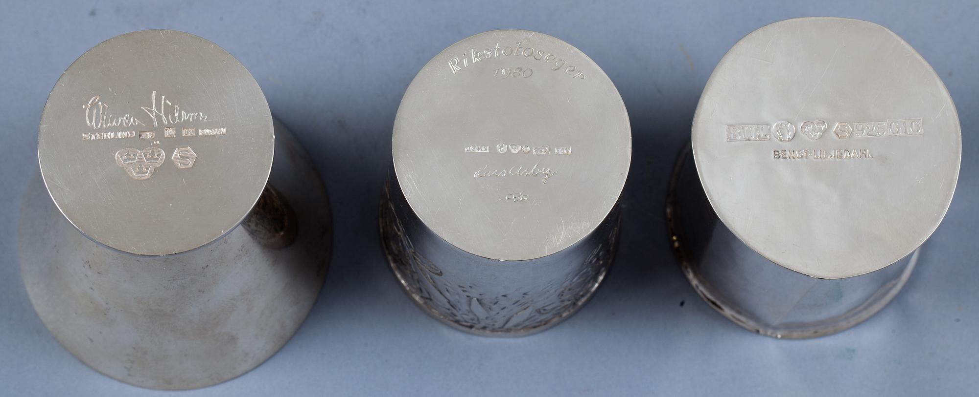 PARTI SILVER, bl a Wiwen Nilsson och George Jensen, 9 delar. Vikt tot ca 600 g.