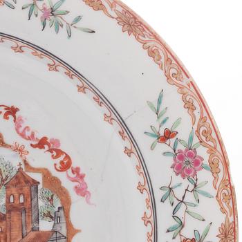 Tallrikar, ett par, exportporslin efter Meissenmodell, Kina, Qianlong (1736-95).