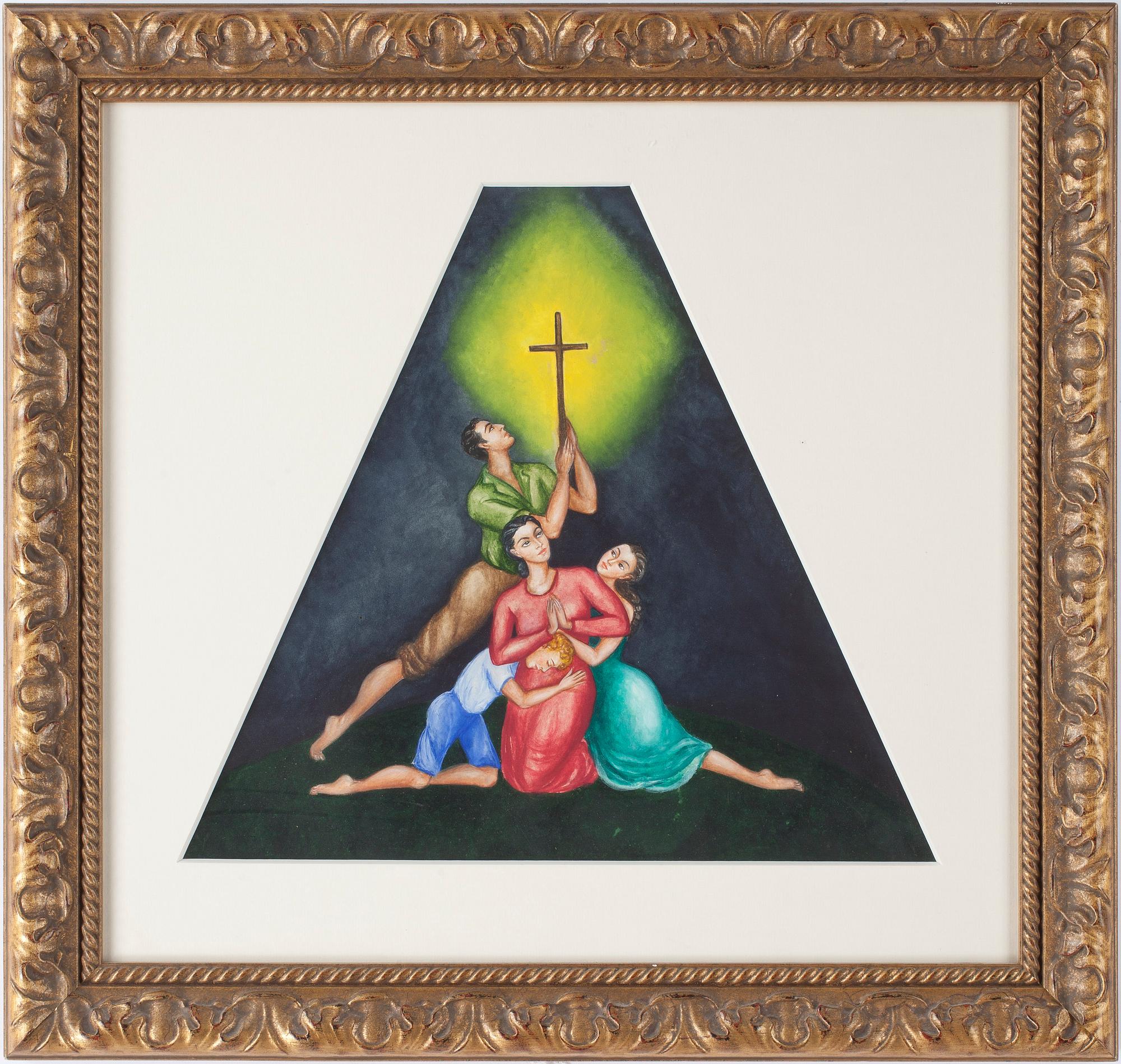 INGRID VON DARDEL. Blandteknik/gouache/akvarell.