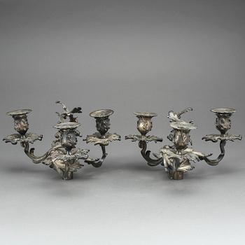 KANDELABERARMAR, 2 st, nyrokoko, 1800-talets slut.