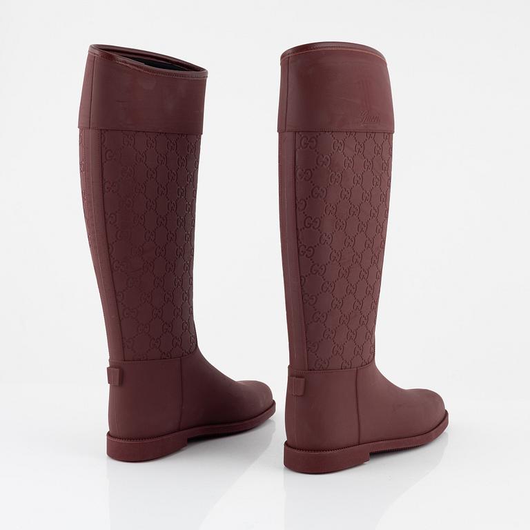 Gucci, gummistövlar, italiensk storlek 37.