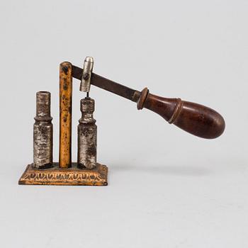 EIGHT PIECES OF BULLET MAKING EQUIPMENT, 19th/20th century.