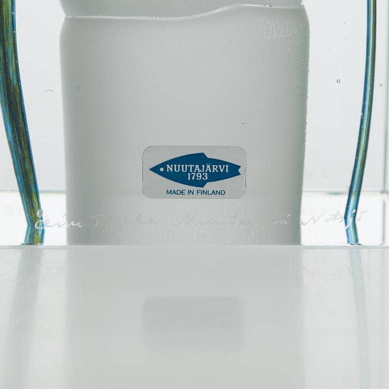 Oiva Toikka, a glass Jubilee Cube, signed and numbered Oiva Toikka Nuutajärvi Notsjö, 45/500 NIB.