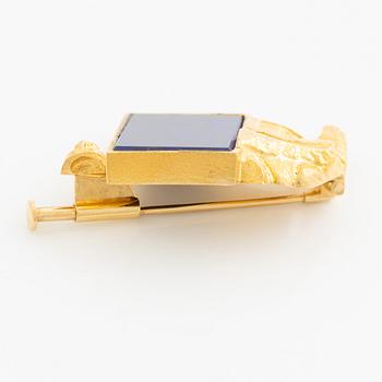 Björn Weckström, brosch, 18K guld med blå sten (sannolikt opal), Finland 1977. För Lapponia.