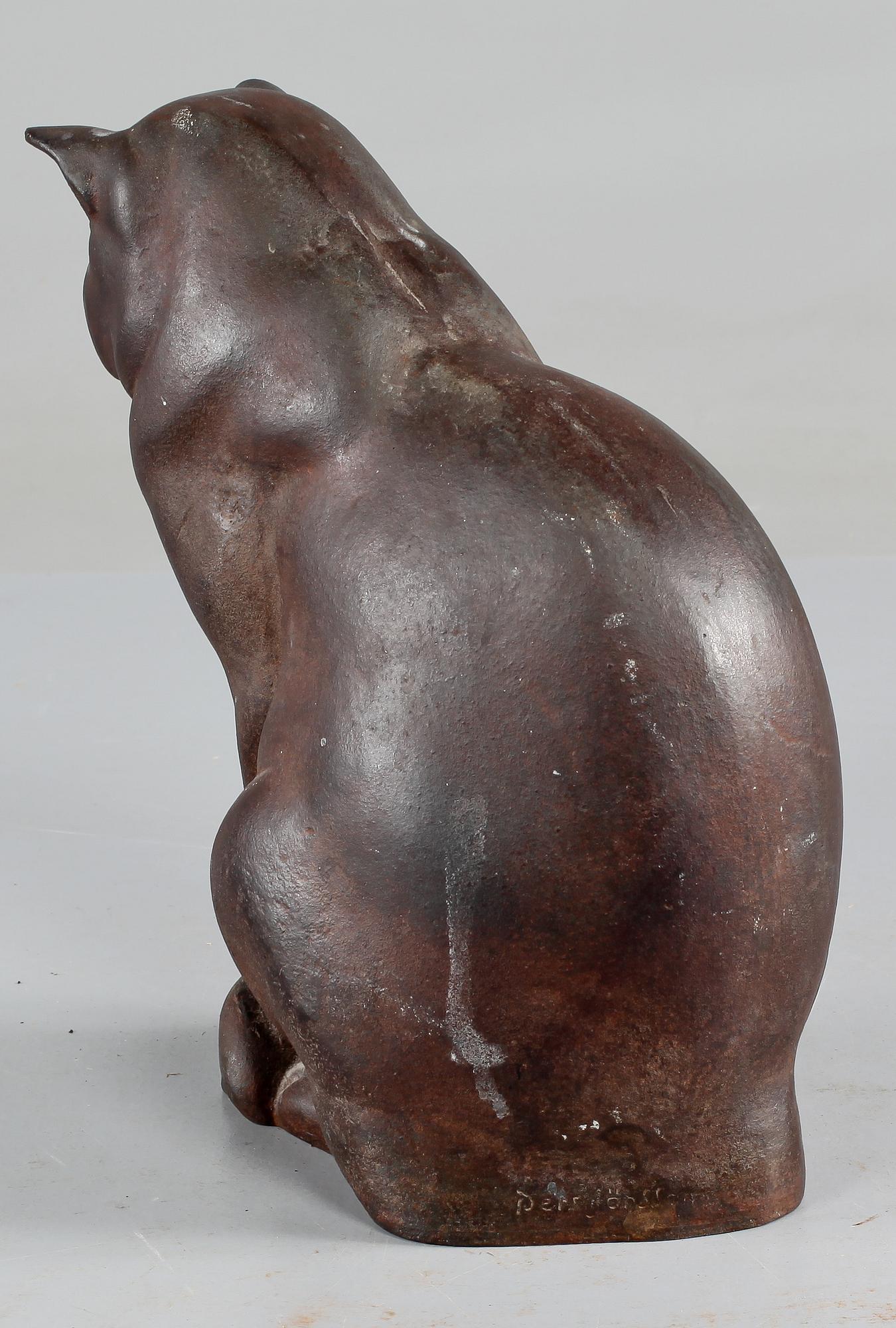 SKULPTUR, gjutjärn, "Jönssons katt", Anders Jönsson, Firma Svenskt Tenn, formgiven 1915.