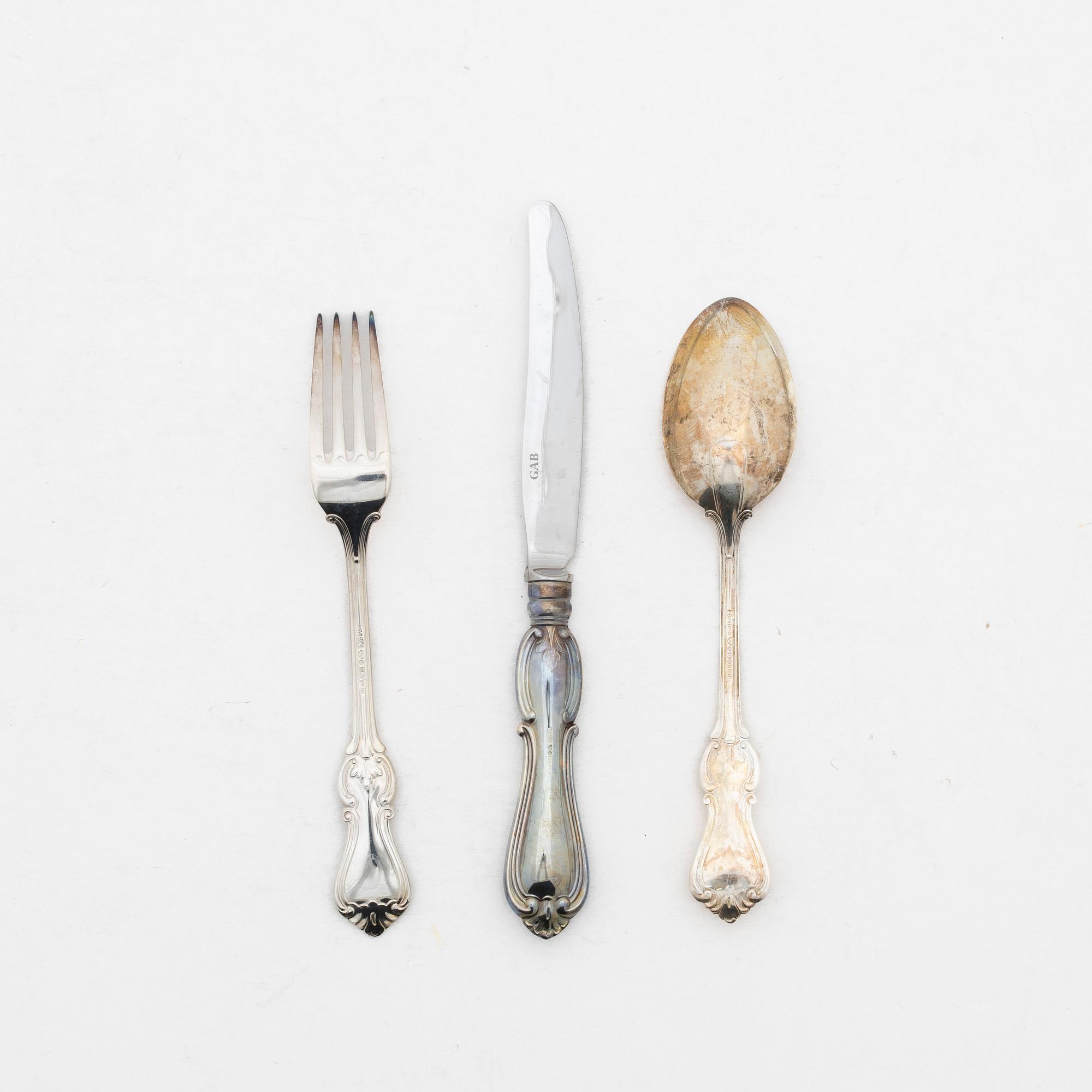 A 29-piece silver 'Olga' cutlery service, GAB, Eskilstuna, 1979-2000.